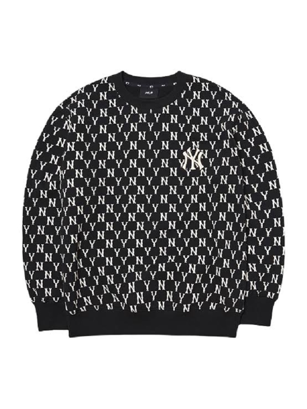Men's MLB New York Yankees LOGO Sweatshirt Top Black & White MENS L